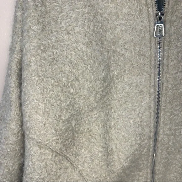 Zara Boucle Oversized Bomber Jacket Zipper - Picture 6 of 13